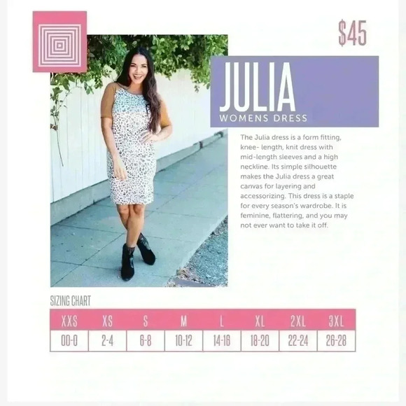 Lularoe small pink waffle texture Julia T-shirt‎ dress with black micro stripes. - Picture 7 of 7